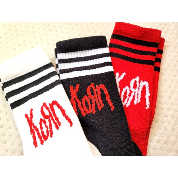 NWT Adidas KORN Crew Sock Set Of 3 Pairs 30th Anniversary, size SMALL - Picture 3 of 4
